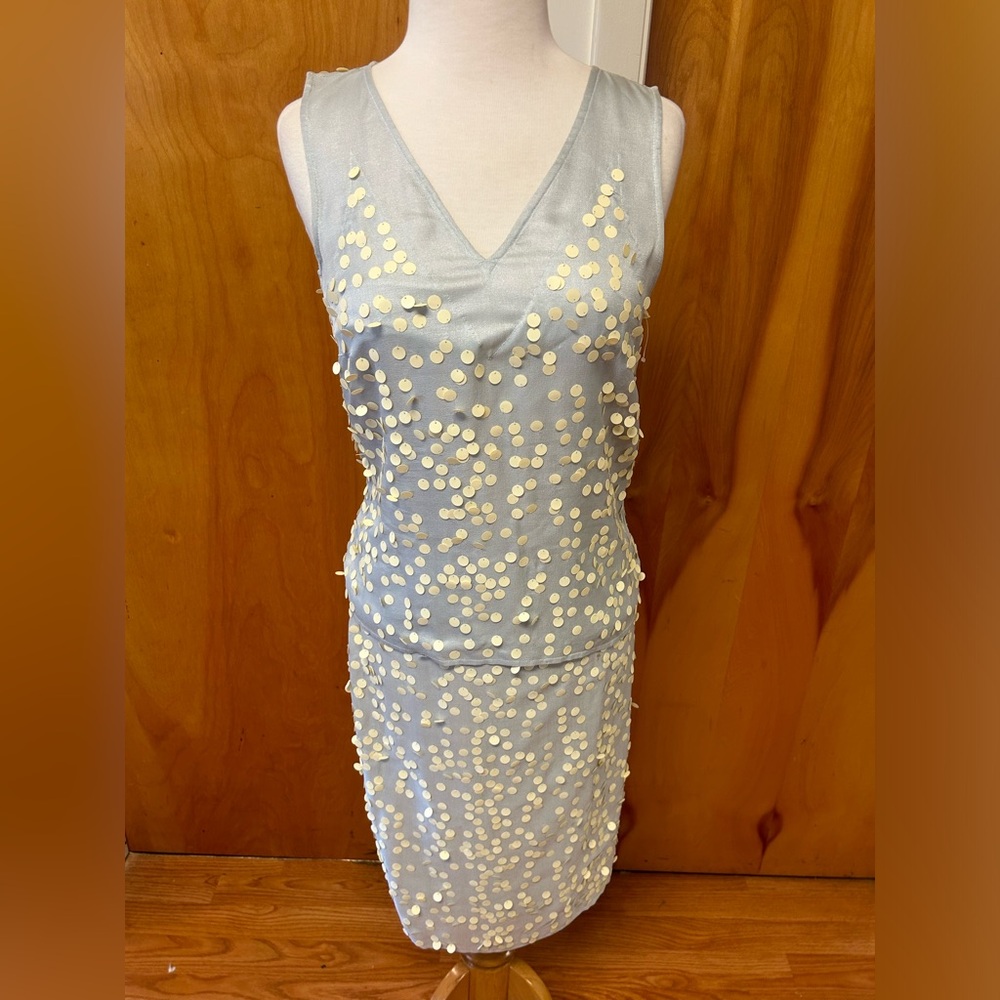 Cerruti 1881 Italian fashion house two piece top and skirt sequin set size 4